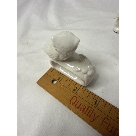 Vintage Set of  Owl Ceramic Porcelain Napkin Holder Rings Made In Japan Set of 4 - Picture 4 of 6